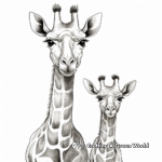 Female and Male Giraffe Realistic Coloring Pages 3