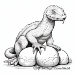 Female Komodo Dragon with Eggs Coloring Pages 1