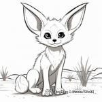 Fennec Fox in the Desert Coloring Pages 1