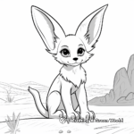 Fennec Fox in the Desert Coloring Pages 4