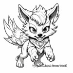 Ferocious Battle Stance Flying Winged Wolf Coloring Pages 4