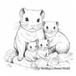 Ferret Family Coloring Pages: Male, Female, and Kits 2