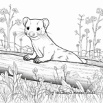 Ferret In The Wild: Forest-Scene Coloring Pages 1