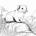 Ferret In The Wild: Forest-Scene Coloring Pages 3