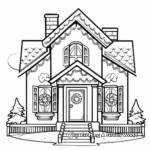 Festival of Lights: Christmas House Decoration Coloring Pages 3