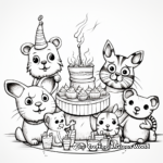 Festive Animal Party Coloring Pages 1