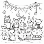 Festive Animal Party Coloring Pages 2