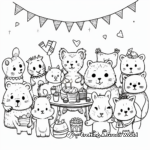 Festive Animal Party Coloring Pages 3
