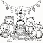 Festive Animal Party Coloring Pages 4