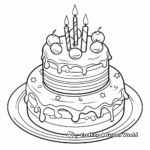 Festive Birthday Cake Coloring Pages 1