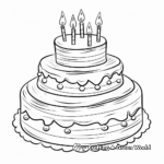 Festive Birthday Cake Coloring Pages 2