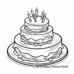 Festive Birthday Cake Coloring Pages 3