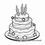 Festive Birthday Cake Coloring Pages 4