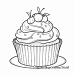 Festive Christmas Cupcake Coloring Pages 1