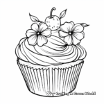 Festive Christmas Cupcake Coloring Pages 2