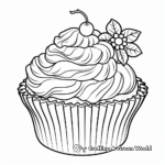 Festive Christmas Cupcake Coloring Pages 4
