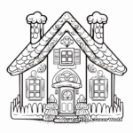 Festive Christmas Gingerbread House Coloring Pages 1