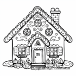 Festive Christmas Gingerbread House Coloring Pages 2