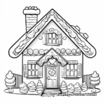 Festive Christmas Gingerbread House Coloring Pages 3