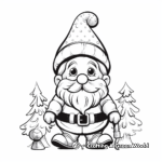 Festive Christmas Gnome Coloring Pages 3