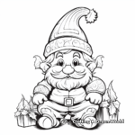 Festive Christmas Gnome Coloring Pages 4
