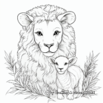 Festive Christmas Lion and Lamb Coloring Pages 2