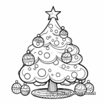 Festive Christmas Tree Coloring Pages for Adults 2
