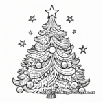 Festive Christmas Tree Coloring Pages for Adults 3