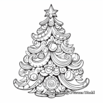 Festive Christmas Tree Coloring Pages for Adults 4