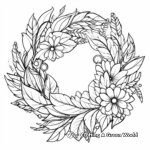 Festive Christmas Wreath Coloring Pages 1
