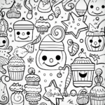 Festive Doodle Christmas Coloring Pages 4