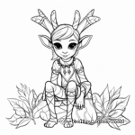 Festive Elf on the Shelf with Reindeer Coloring Pages 4