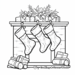 Festive Fireplace and Christmas Stockings Coloring Pages 3
