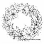 Festive Holiday Wreath Christmas Card Coloring Pages 2