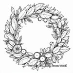 Festive Holiday Wreath Christmas Card Coloring Pages 3