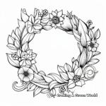 Festive Holiday Wreath Christmas Card Coloring Pages 4