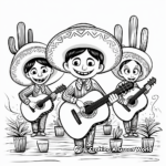 Festive Mexican Mariachi Band Coloring Pages 2