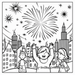 Festive New Year's Eve Fireworks Coloring Pages 1