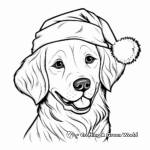 Festive Santa Dog Coloring Pages 2