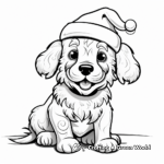 Festive Santa Dog Coloring Pages 4