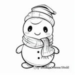 Festive Snowman with Scarf Coloring Pages 1