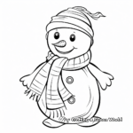 Festive Snowman with Scarf Coloring Pages 4