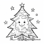 Festive Star-Topped Christmas Tree Coloring Pages 1