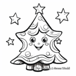Festive Star-Topped Christmas Tree Coloring Pages 3