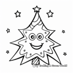Festive Star-Topped Christmas Tree Coloring Pages 4