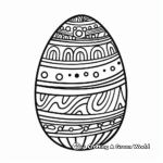 Festive Striped Easter Egg Coloring Pages 1
