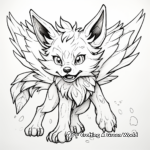 Fierce Battling Winged Wolf Coloring Pages 3