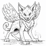 Fierce Battling Winged Wolf Coloring Pages 4
