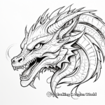Fierce Fire-Breathing Dragon Head Coloring Pages 2