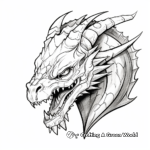 Fierce Fire-Breathing Dragon Head Coloring Pages 3